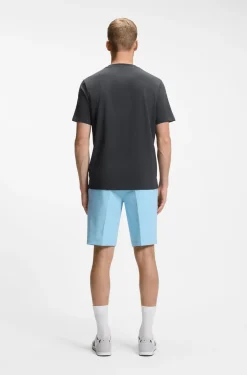 Stretch-cotton T-shirt with geometric print