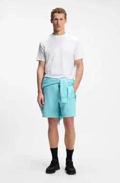 Stretch-cotton T-shirt with jacquard tape