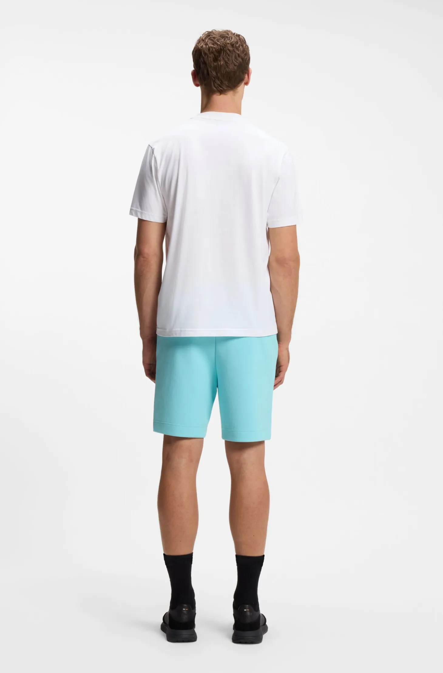 Stretch-cotton T-shirt with jacquard tape