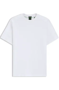 Stretch-cotton T-shirt with jacquard tape