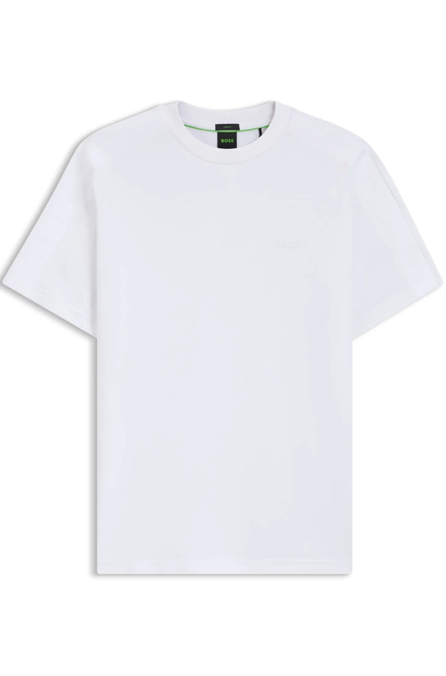 Stretch-cotton T-shirt with jacquard tape