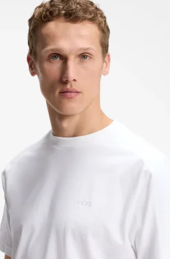 Stretch-cotton T-shirt with jacquard tape