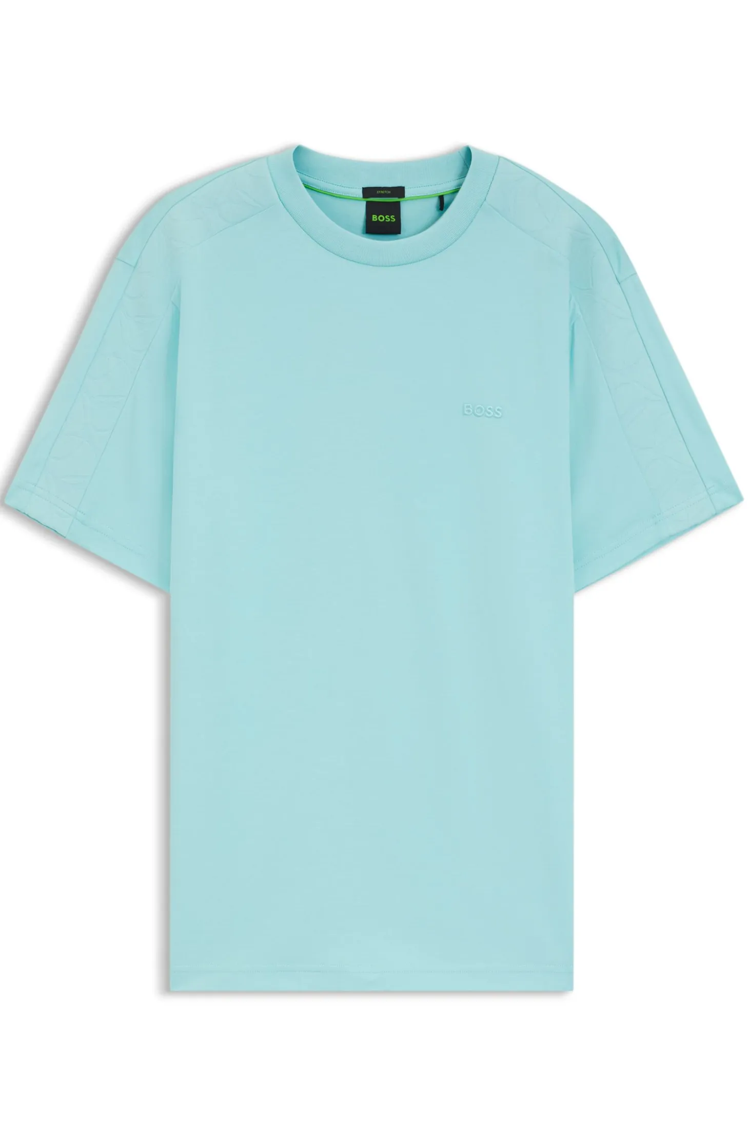 Stretch-cotton T-shirt with jacquard tape