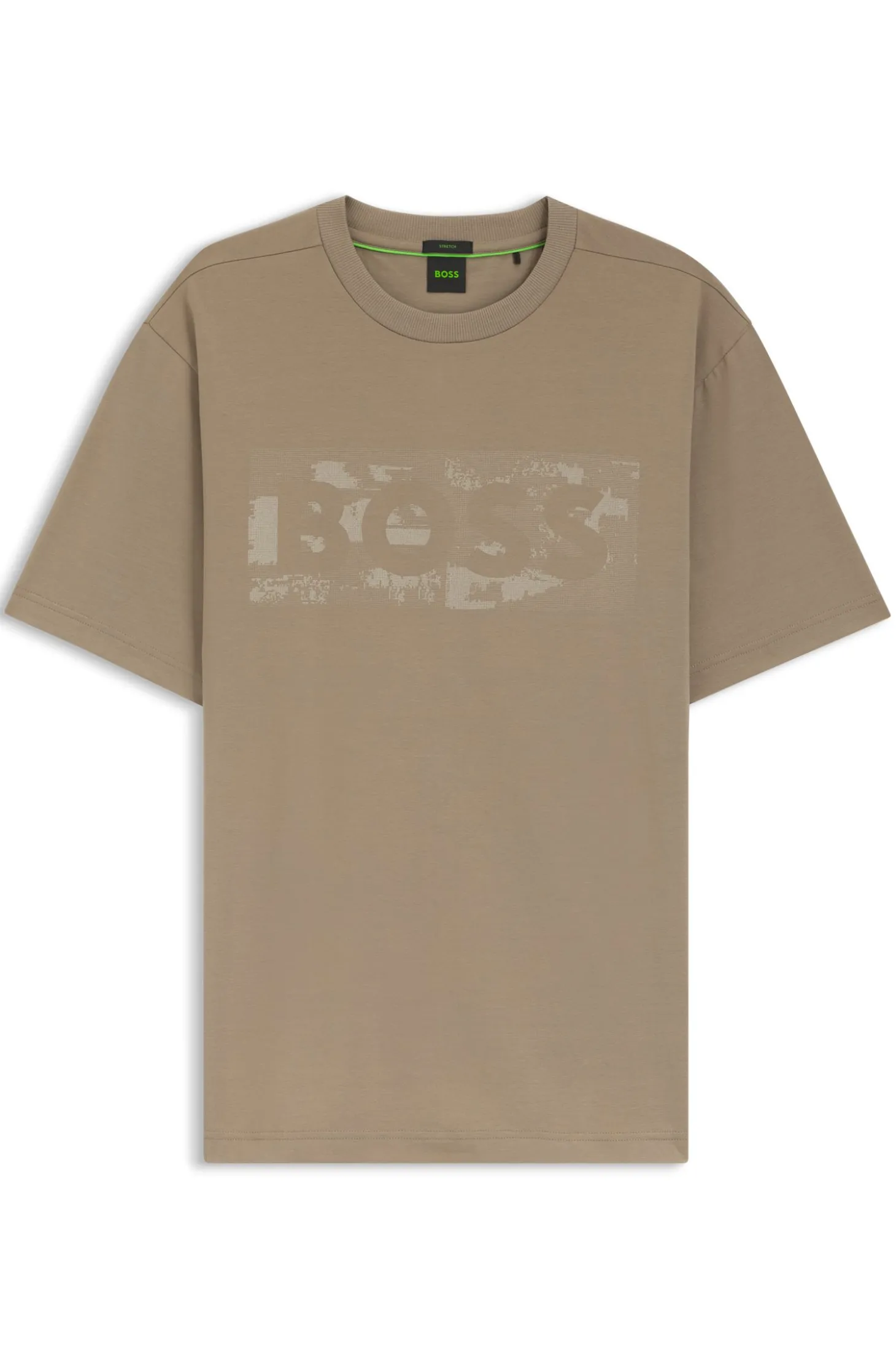 Stretch-cotton T-shirt with logo artwork