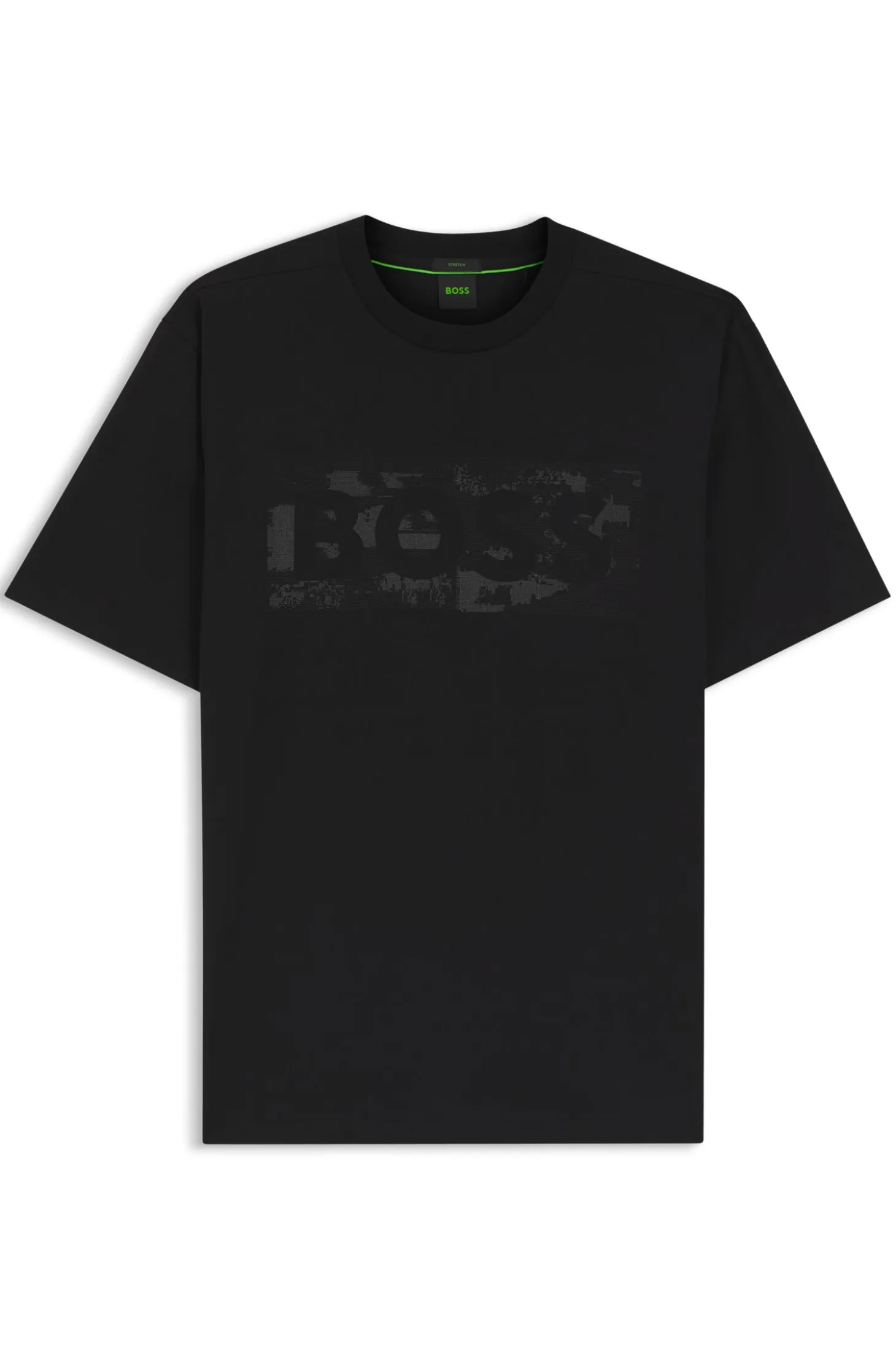 Stretch-cotton T-shirt with logo artwork