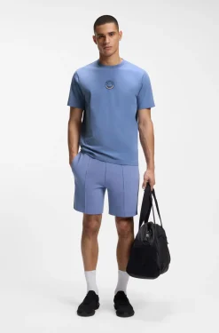 Stretch-cotton T-shirt with tennis artwork