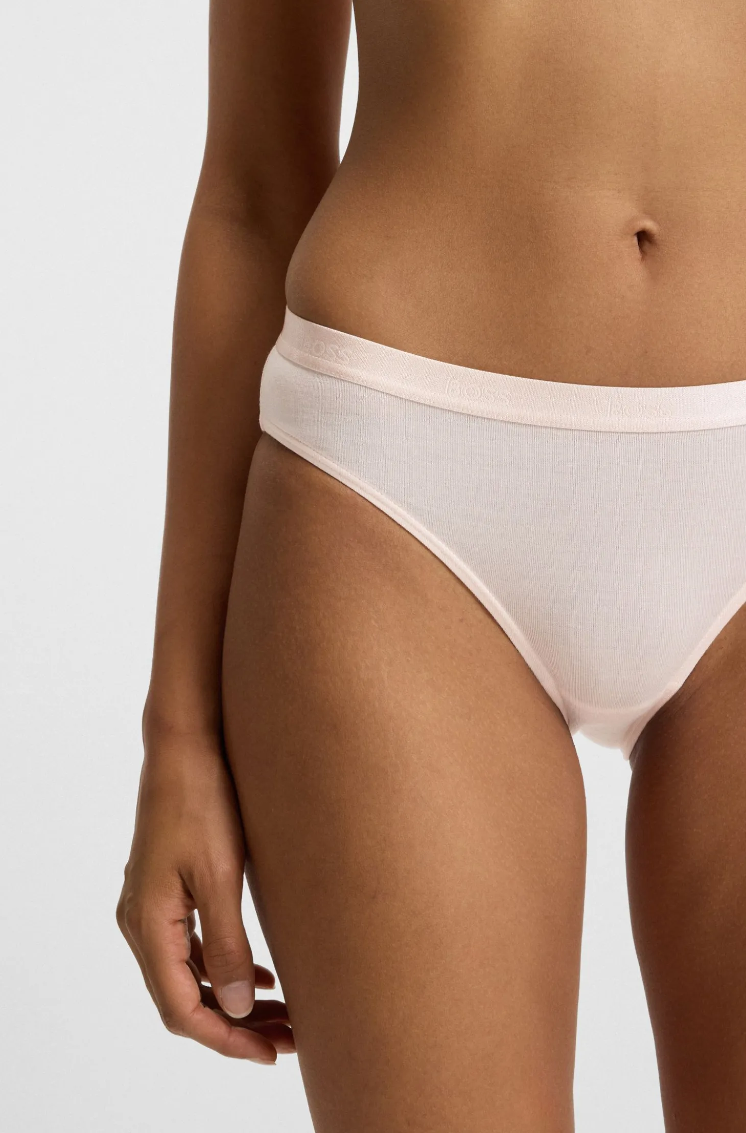 Stretch-jersey briefs with logo waistband