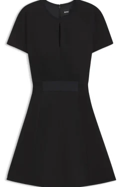 Stretch-jersey dress with keyhole neckline