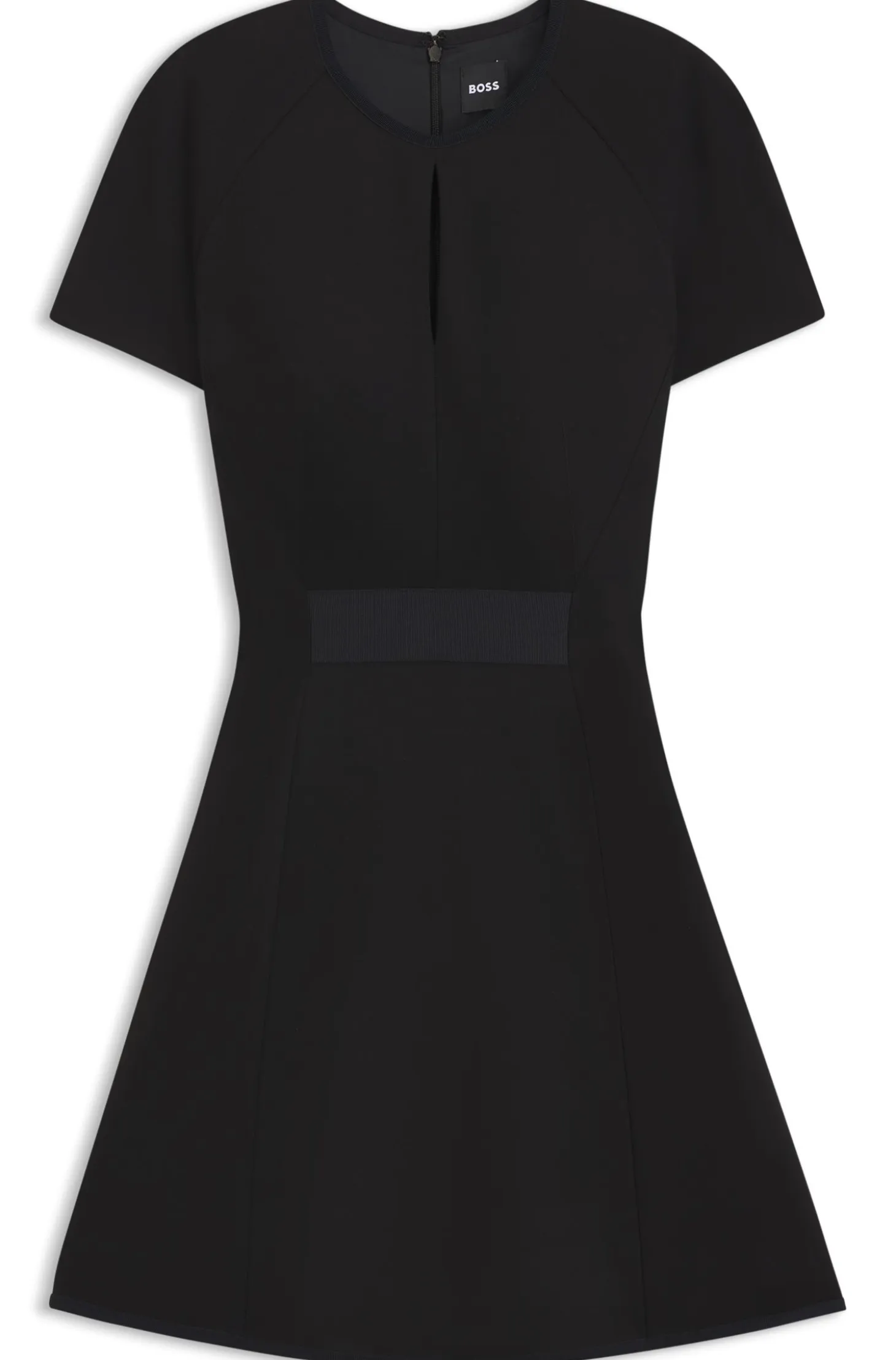 Stretch-jersey dress with keyhole neckline