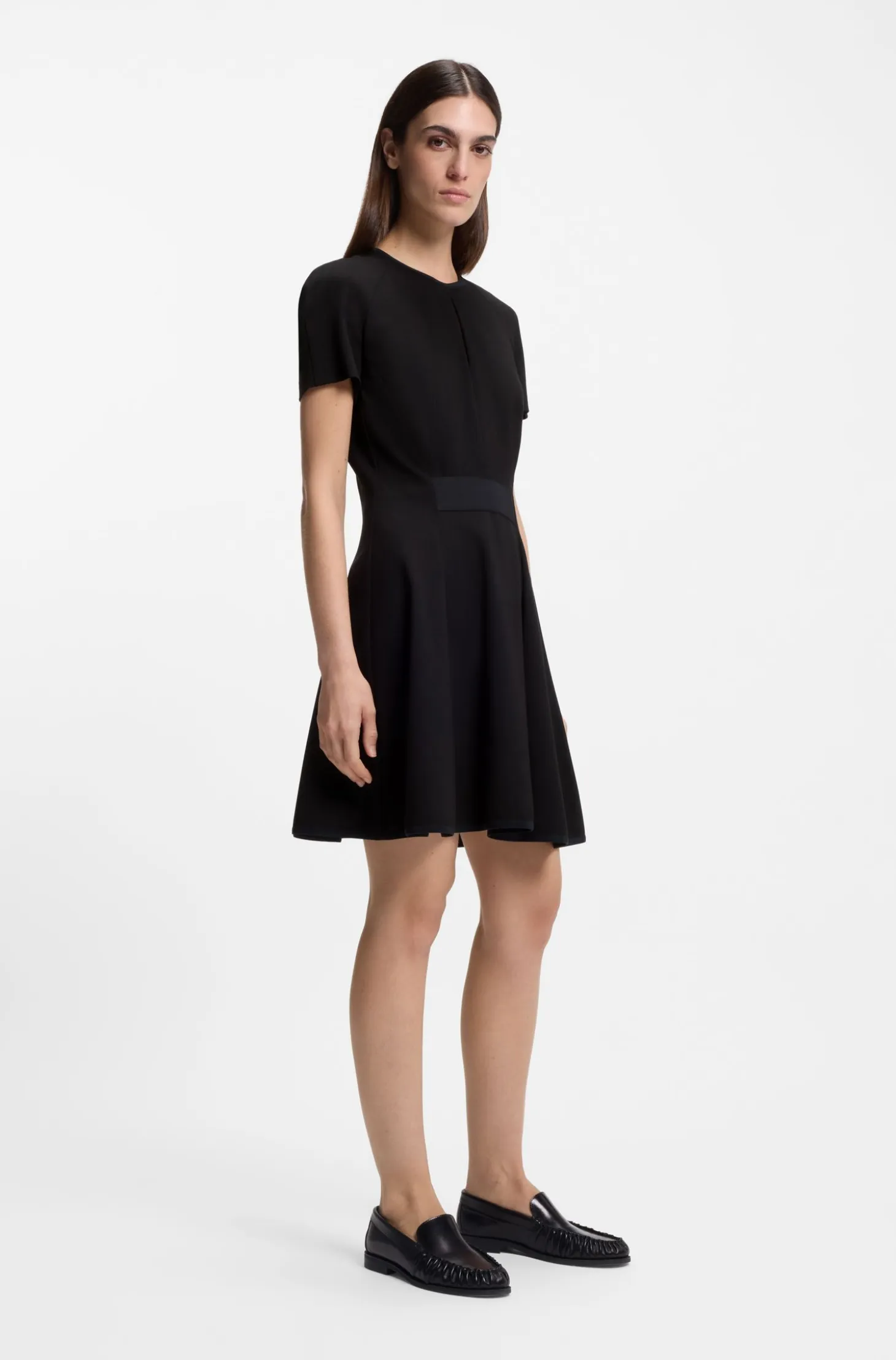 Stretch-jersey dress with keyhole neckline