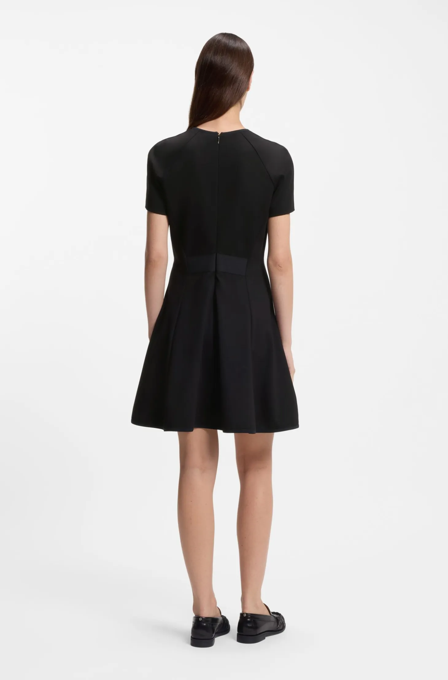 Stretch-jersey dress with keyhole neckline