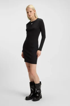 Stretch-jersey dress with stacked logo