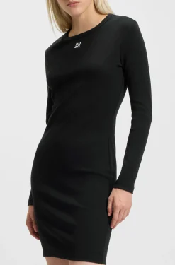 Stretch-jersey dress with stacked logo