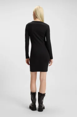 Stretch-jersey dress with stacked logo