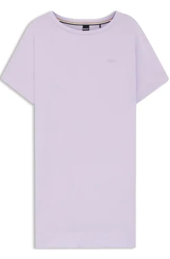 Stretch-jersey night dress with logo print