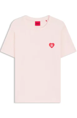 Stretch-jersey pyjama T-shirt with logo print