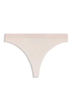 Stretch-jersey thong with logo waistband