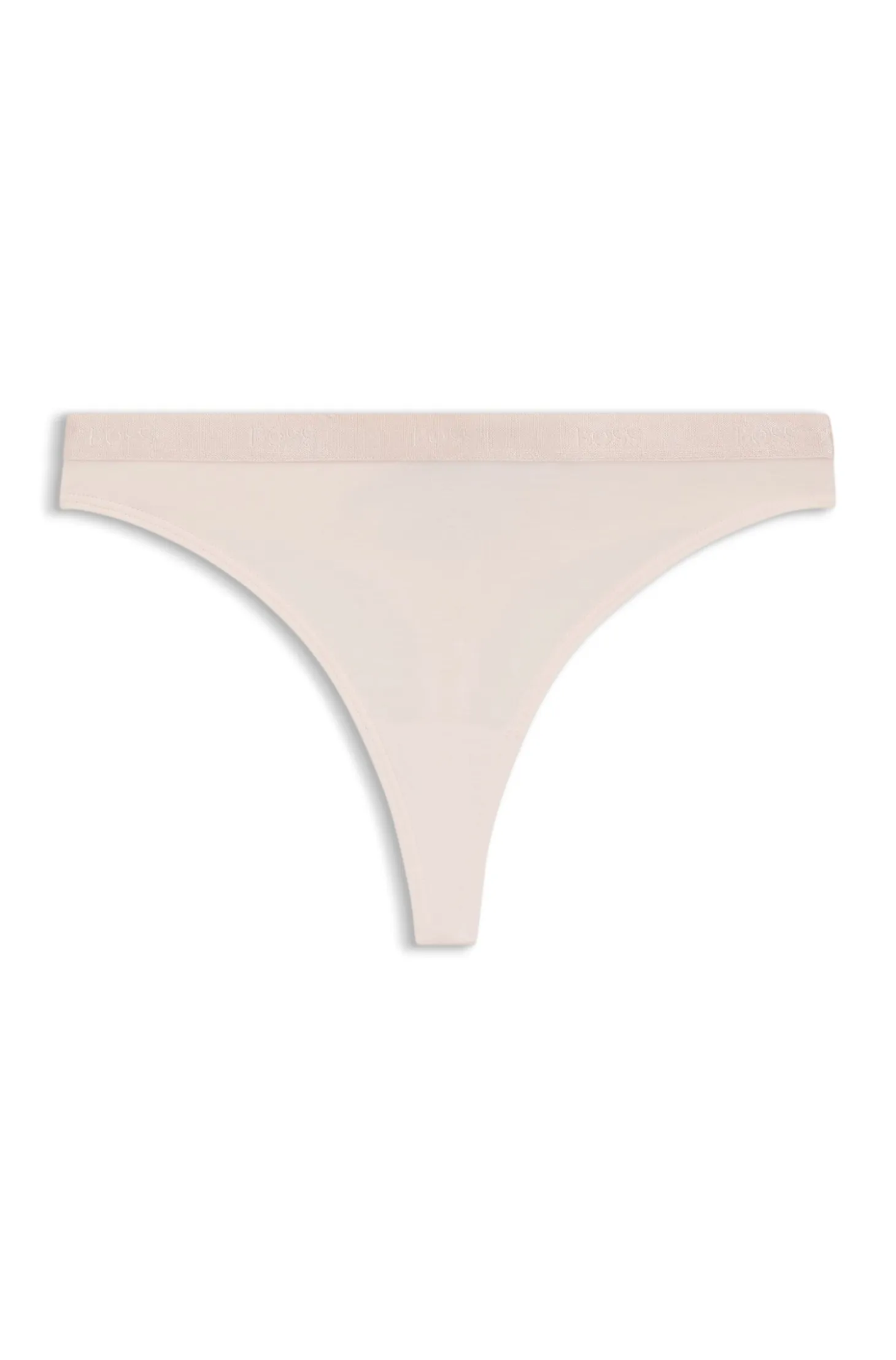 Stretch-jersey thong with logo waistband