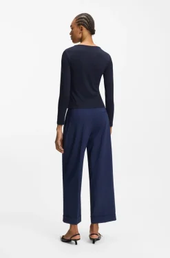Stretch-jersey top with stacked-logo print