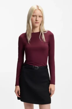 Stretch-jersey top with stacked-logo print
