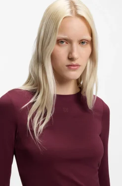 Stretch-jersey top with stacked-logo print