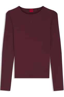 Stretch-jersey top with stacked-logo print