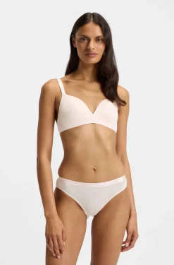 Stretch-jersey triangle bra with logo straps