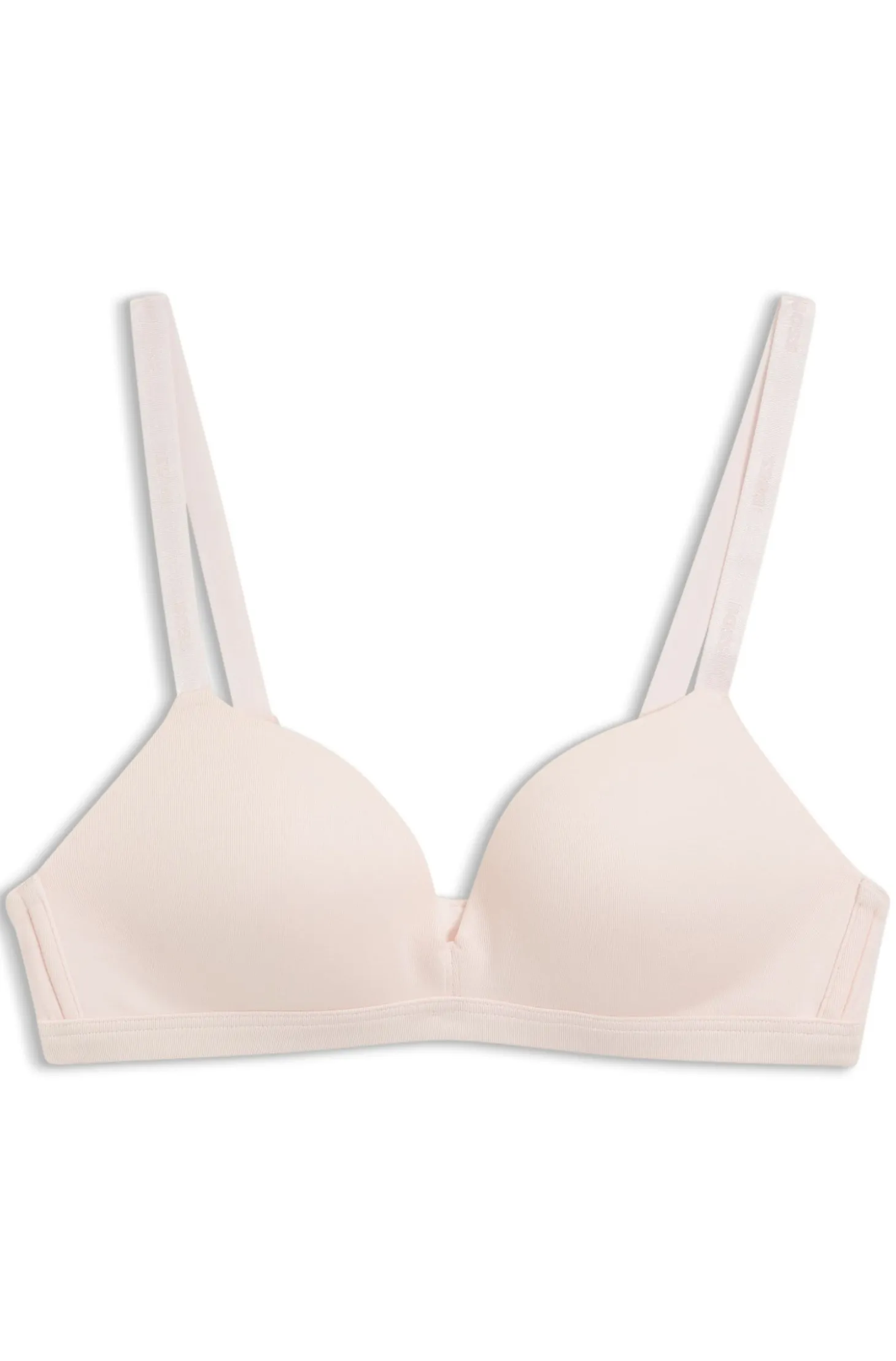 Stretch-jersey triangle bra with logo straps