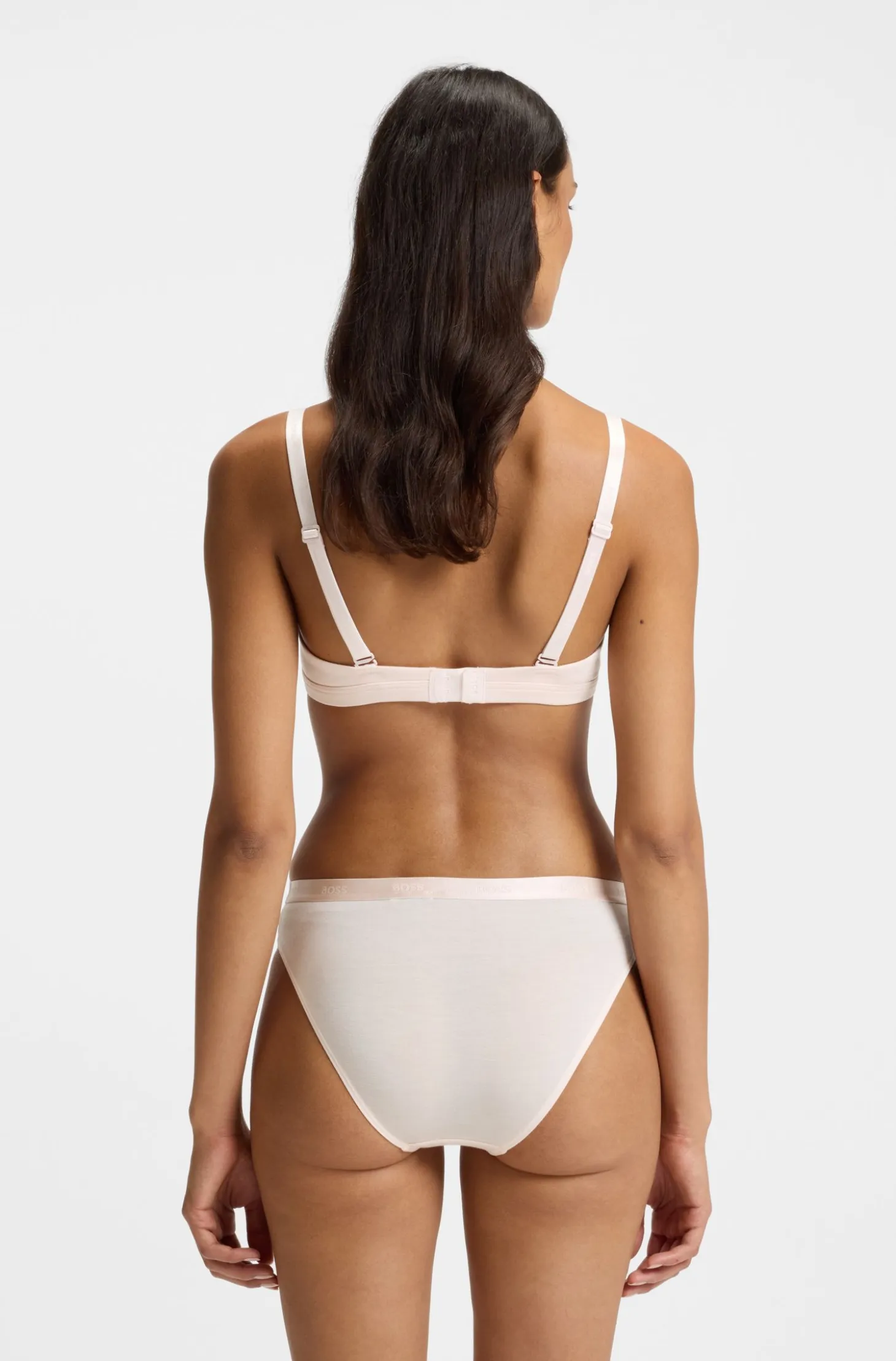 Stretch-jersey triangle bra with logo straps