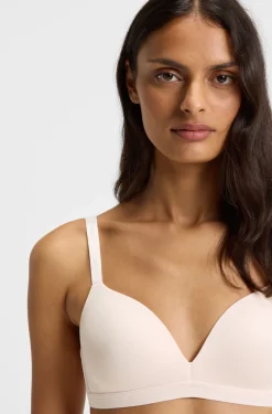 Stretch-jersey triangle bra with logo straps