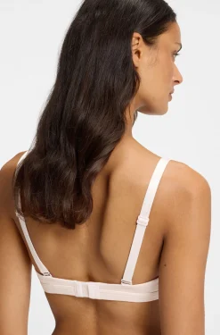 Stretch-jersey triangle bra with logo straps