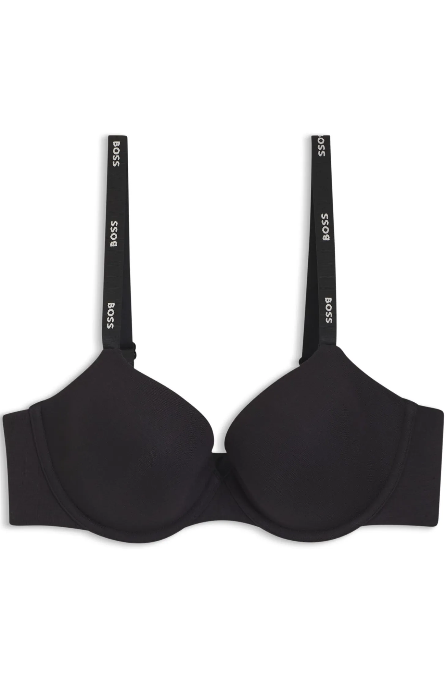 Stretch-jersey underwire bra with logo straps