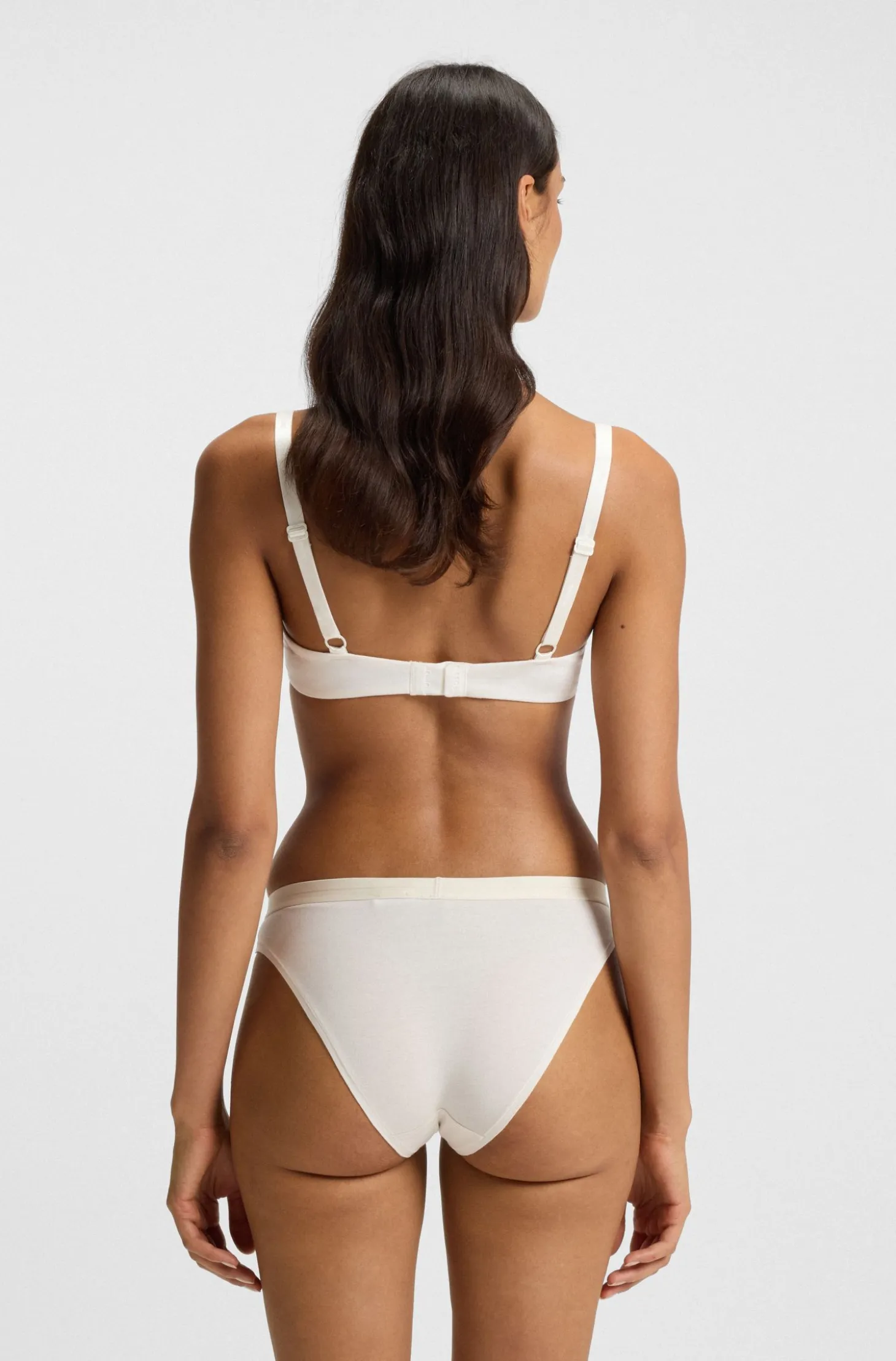 Stretch-jersey underwire bra with logo straps