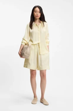 Stretch-silk blouse with gathered details