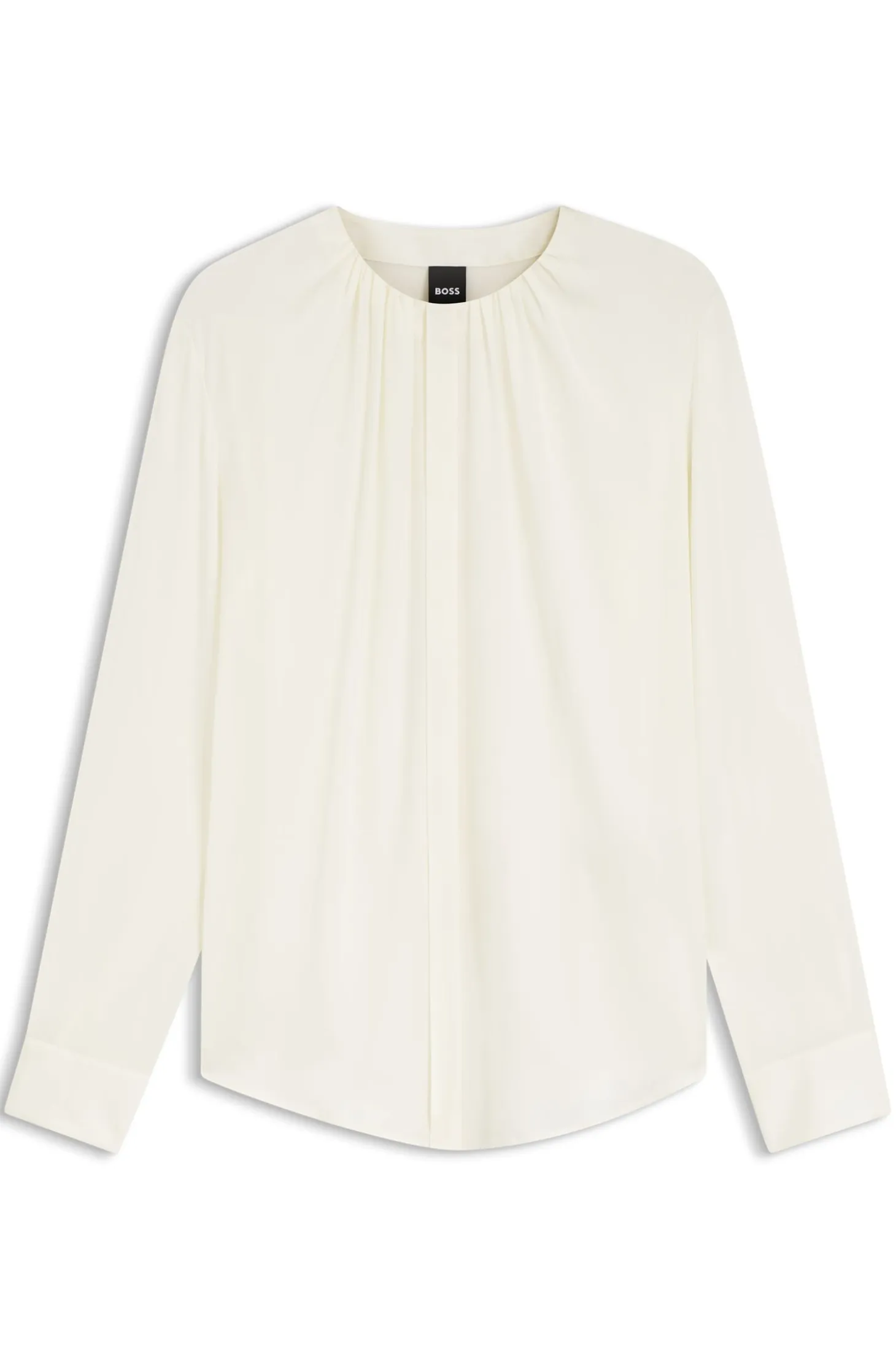 Stretch-silk blouse with gathered details