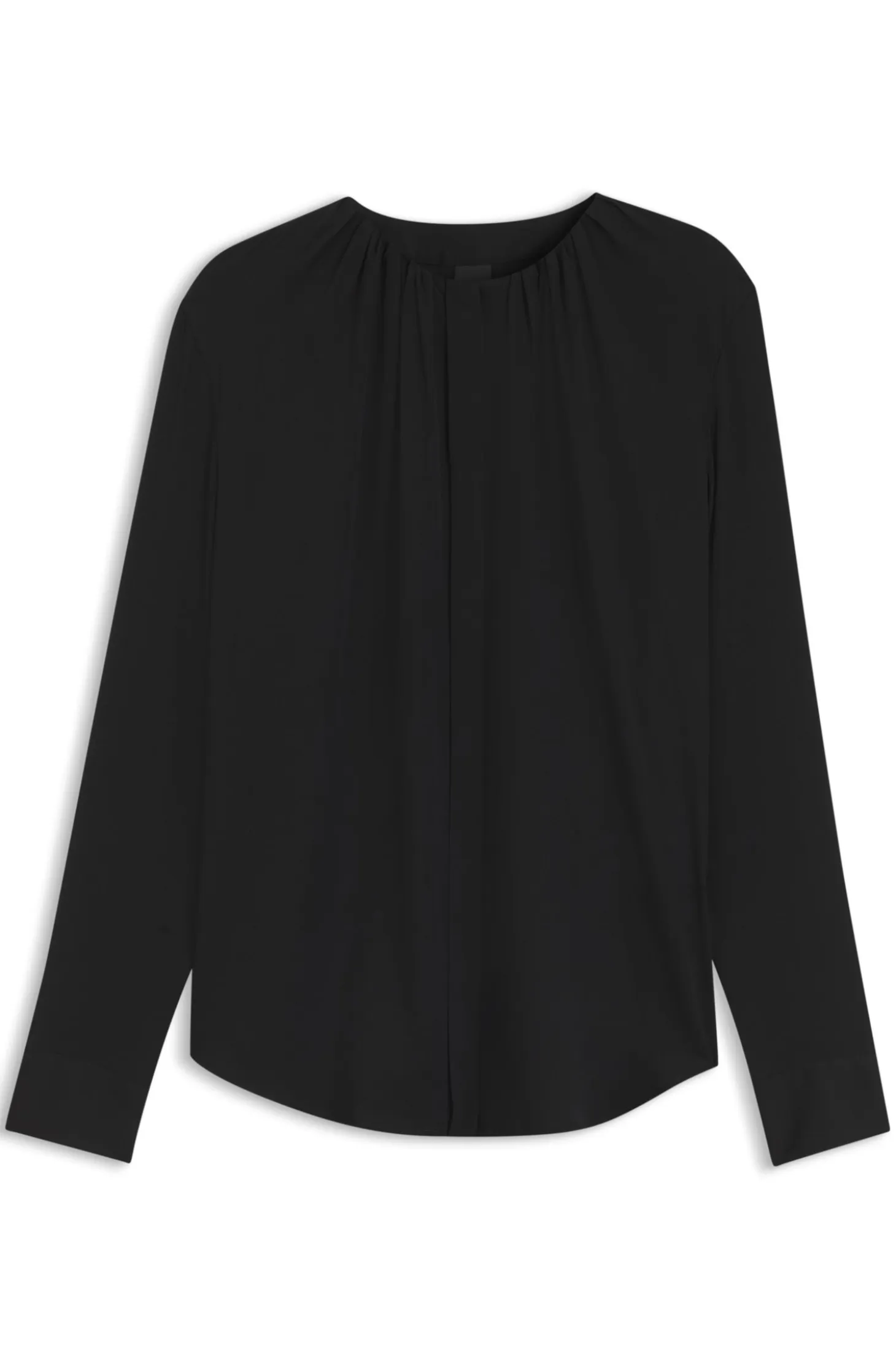 Stretch-silk blouse with gathered details