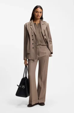 Stretch-silk blouse with gathered details