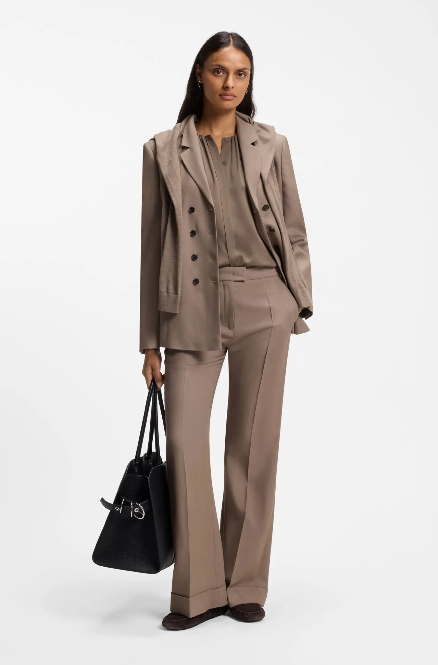 Stretch-silk blouse with gathered details