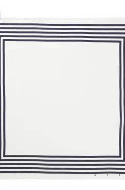Striped-border bandana blended with silk