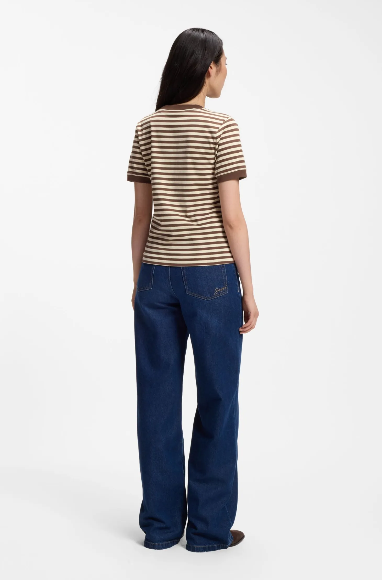 Striped cotton T-shirt with chest pocket