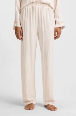 Striped pyjama bottoms with logo trim