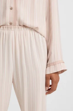 Striped pyjama bottoms with logo trim