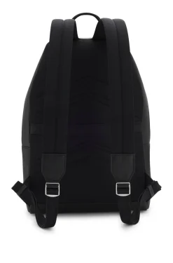 Structured backpack with polished logo lettering