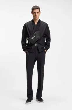 Structured belt bag with contrast logo