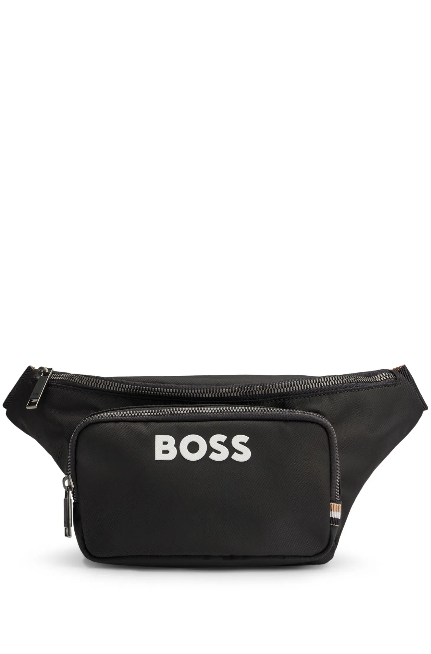 Structured belt bag with contrast logo