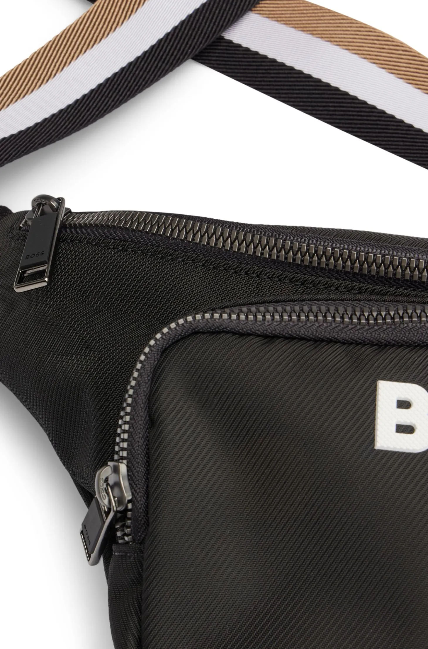 Structured belt bag with contrast logo