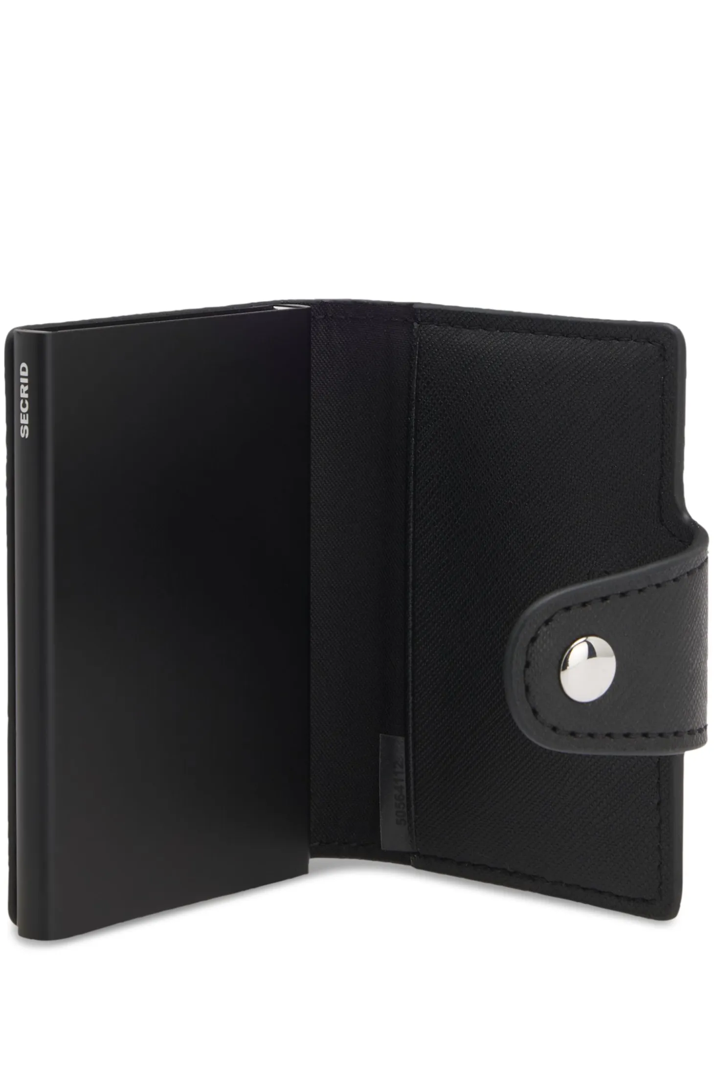 Structured card holder with press-stud closure