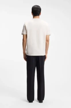 Structured-cotton T-shirt with cuff stripes