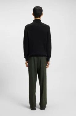 Structured-knit rollneck sweater in cotton
