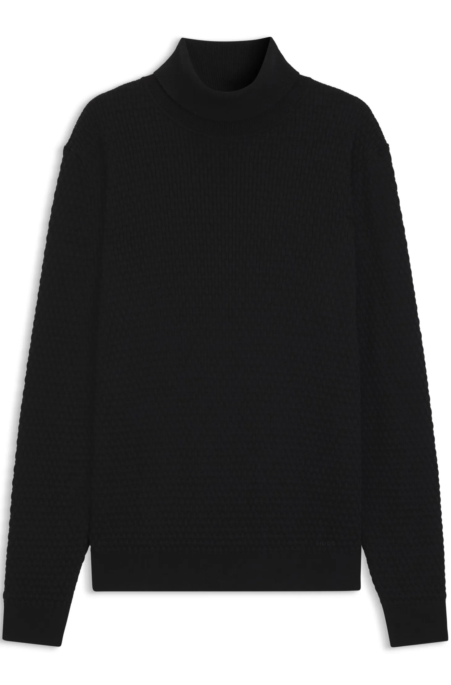 Structured-knit rollneck sweater in cotton